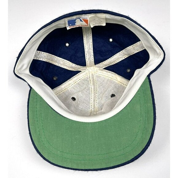 VTG 1950s MLB LARGE Navy Wool Blend Felt Minnesota Twins BASEBALL CAP USA NEW - Picture 6 of 10